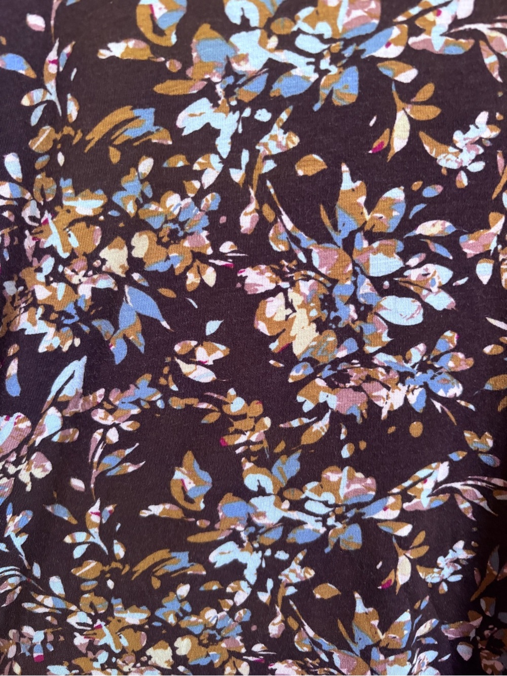 J. Jill Fit Progress Pima Cotton Floral Shirttail Tee Medium Stretch Top - Picture 5 of 7
